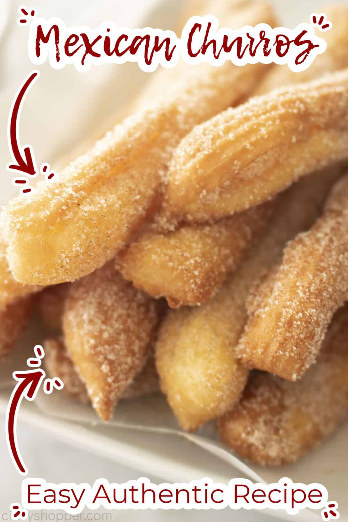 Text on image Mexican Churros - Easy Authentic Recipe.
