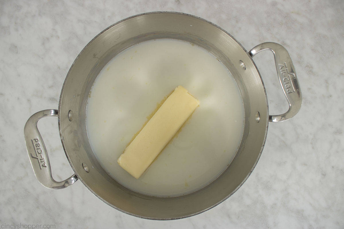 Butter added to mixture.