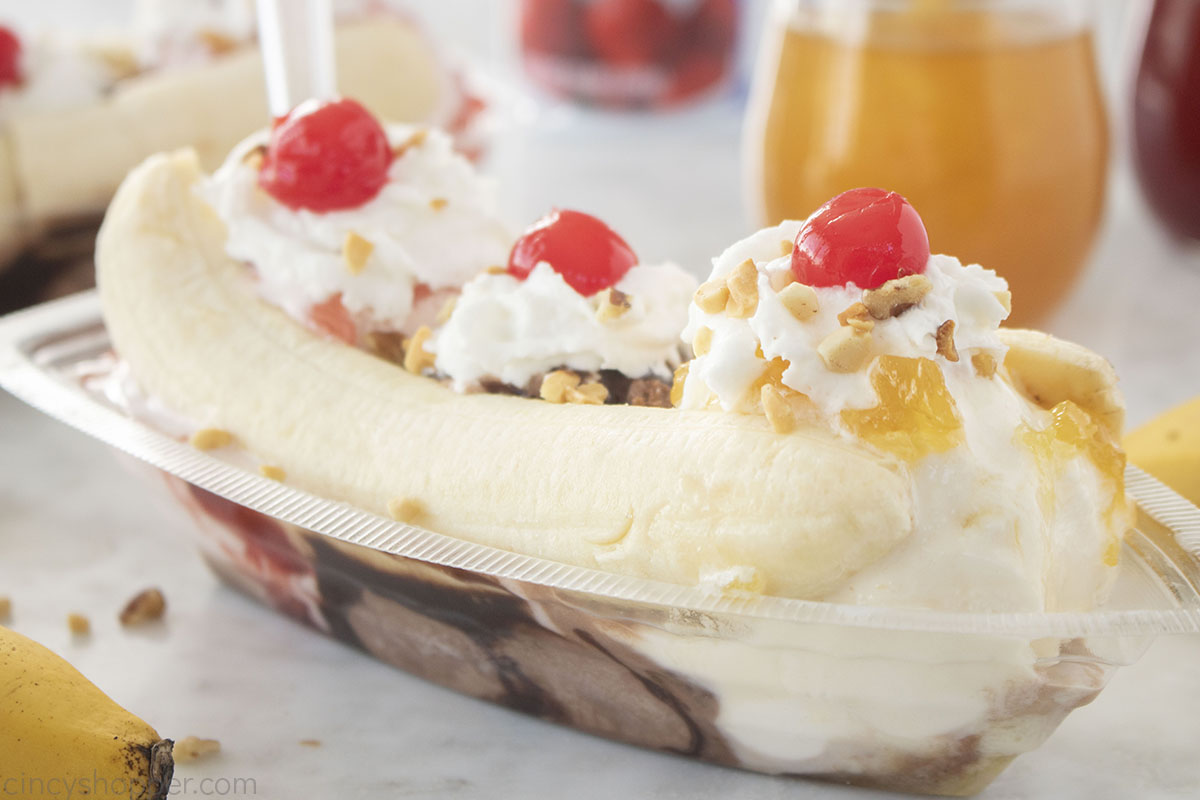 Finished banana split.