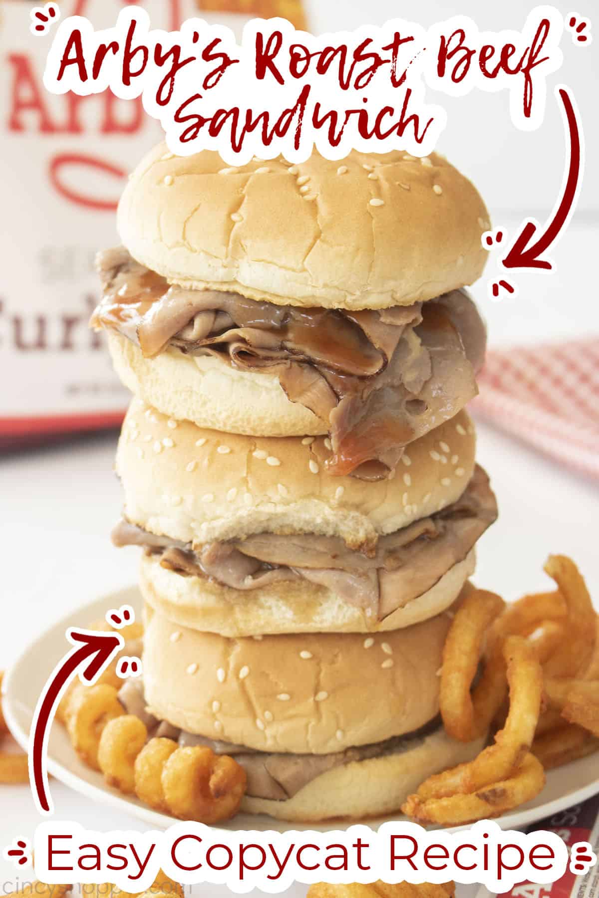 Text on image Arby's Roast beef Sandwich Easy CopyCay Recipe