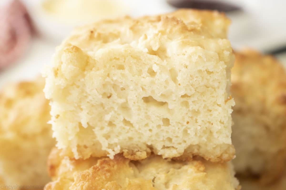 Fluffy insides of Swim Butter Biscuits.