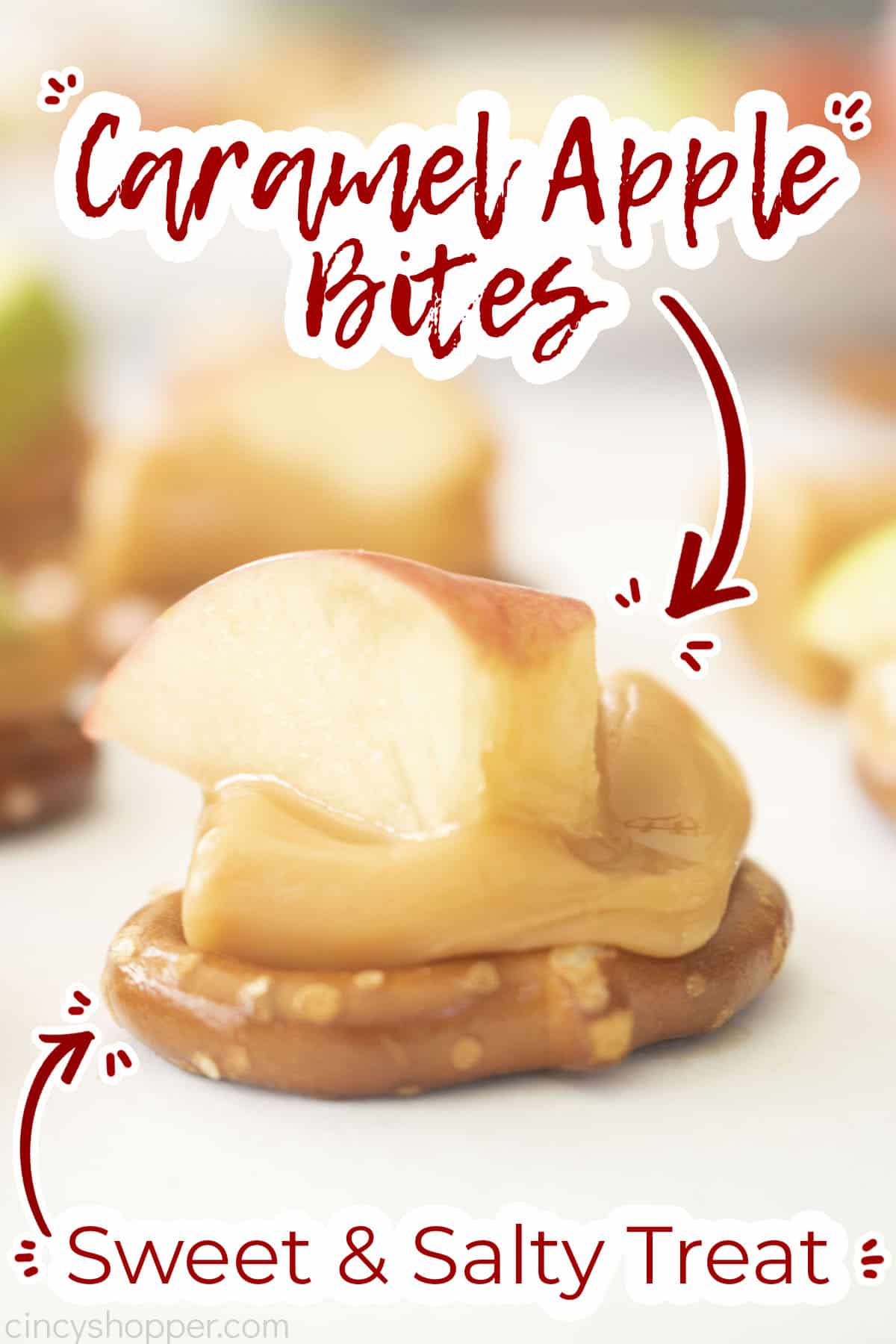 Text on image Caramel Apple Bites Sweet & Salty Treat.