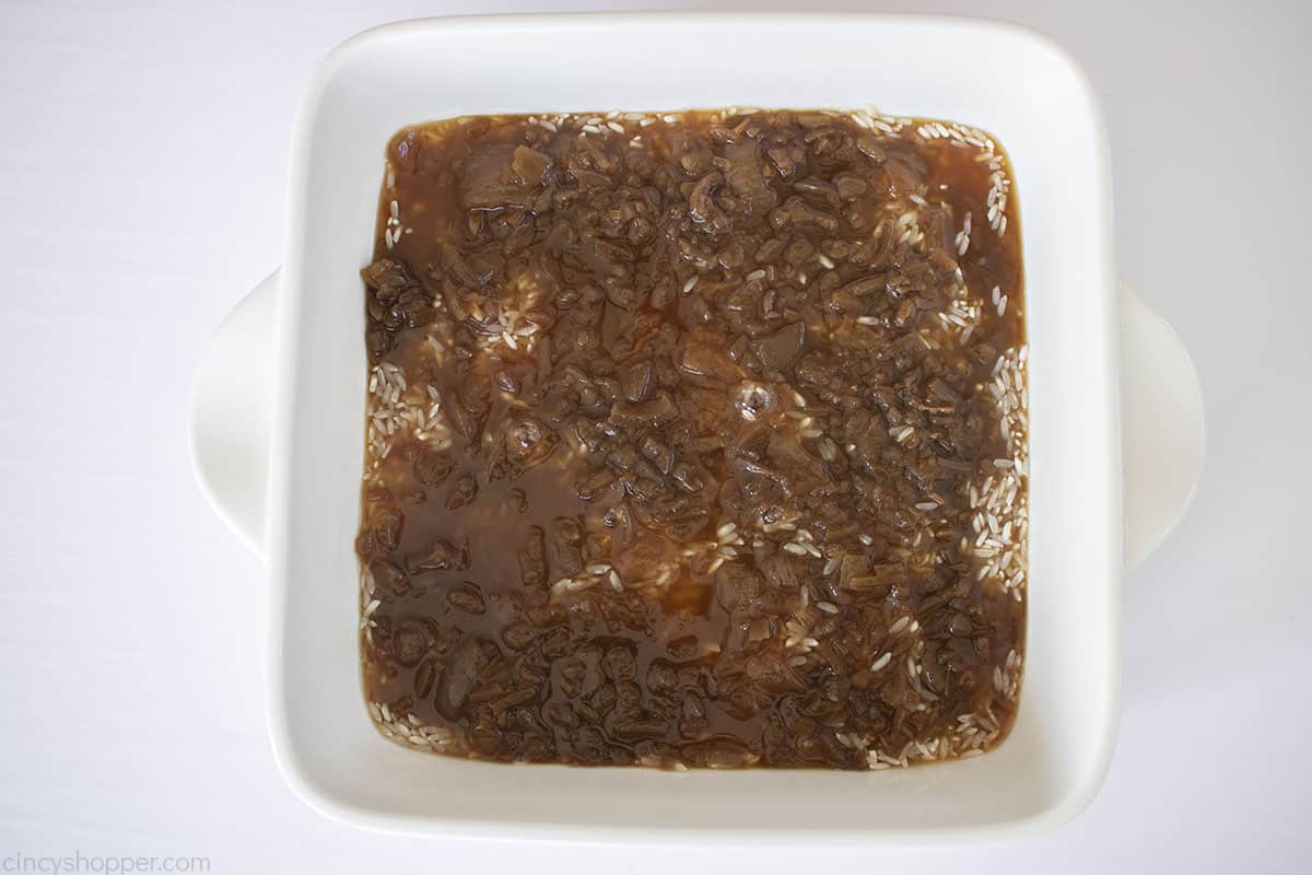 French Onion Soup added to the long grain rice.