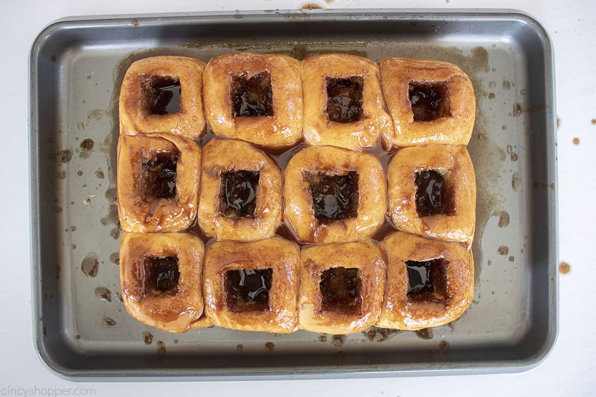 Cinnamon Sugar butter brushed inside and outside of slider rolls.