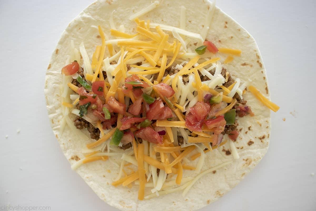 Fresh pico de gallo added to the top of the cheese.