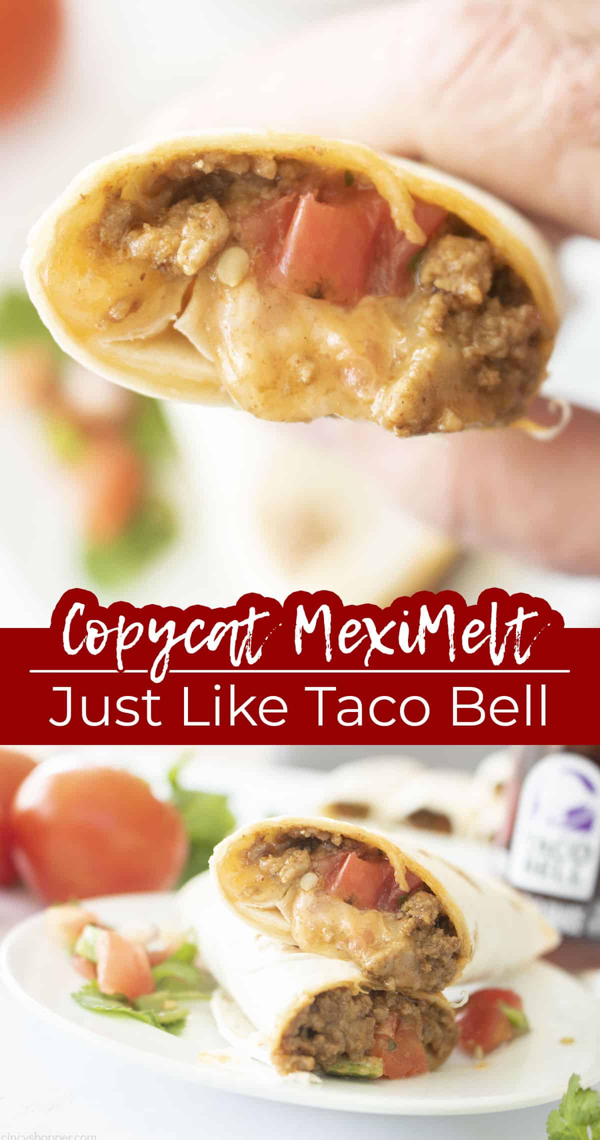 Long pin collage Text on image Copycat MexiMelt Just like Taco Bell