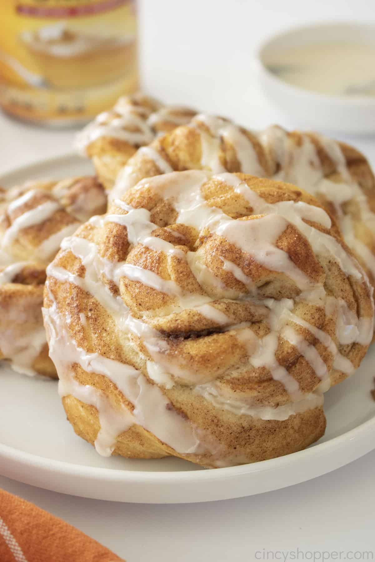 Easy Pumpkin Twists on a white plate.