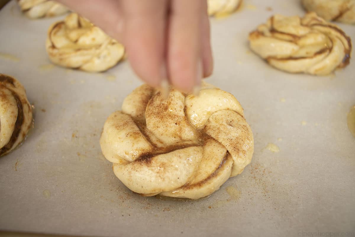 Cinnamon Sugar sprinkled on top of Pumpkin twist.