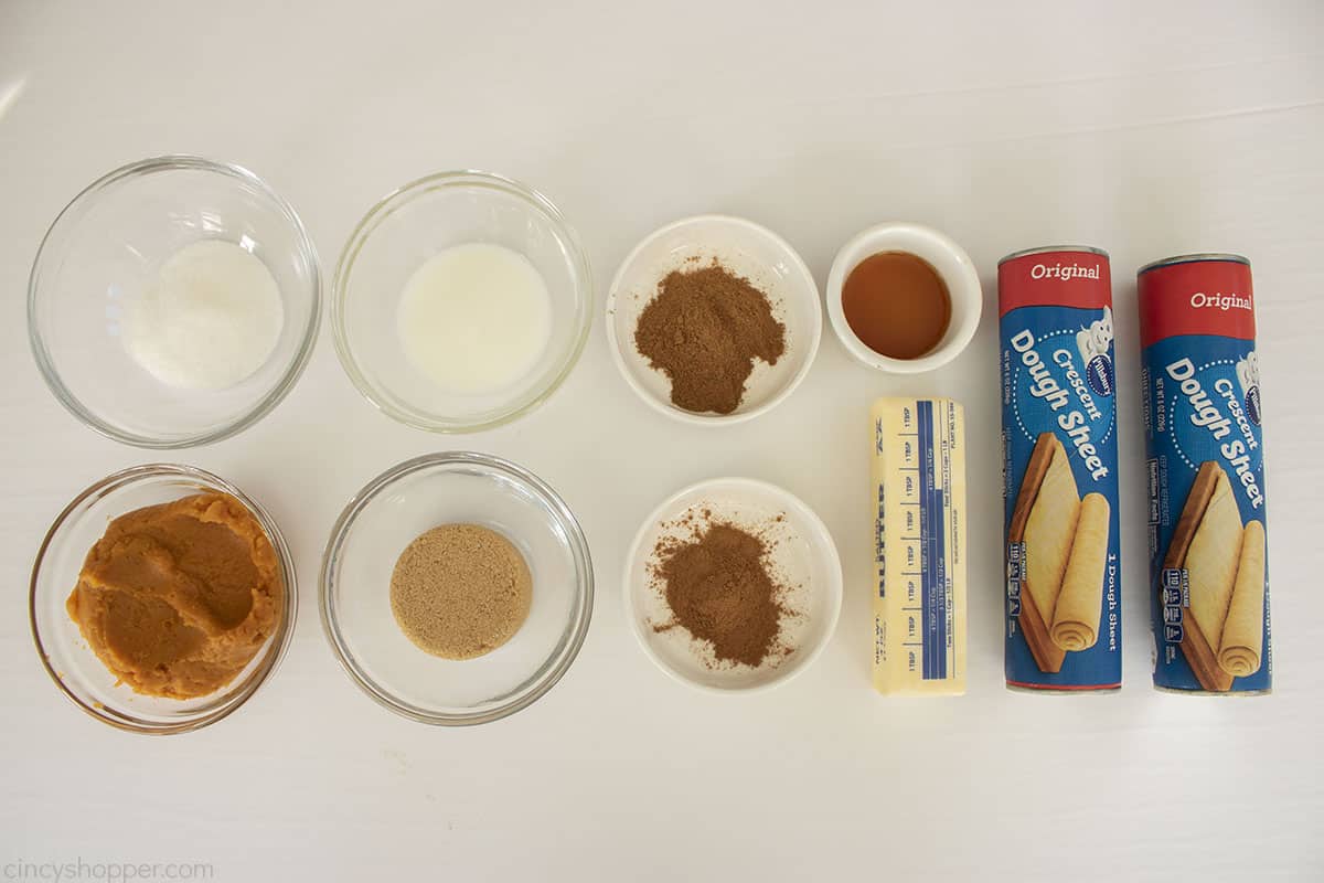 Ingredients for Pumpkin Crescent Roll Twists