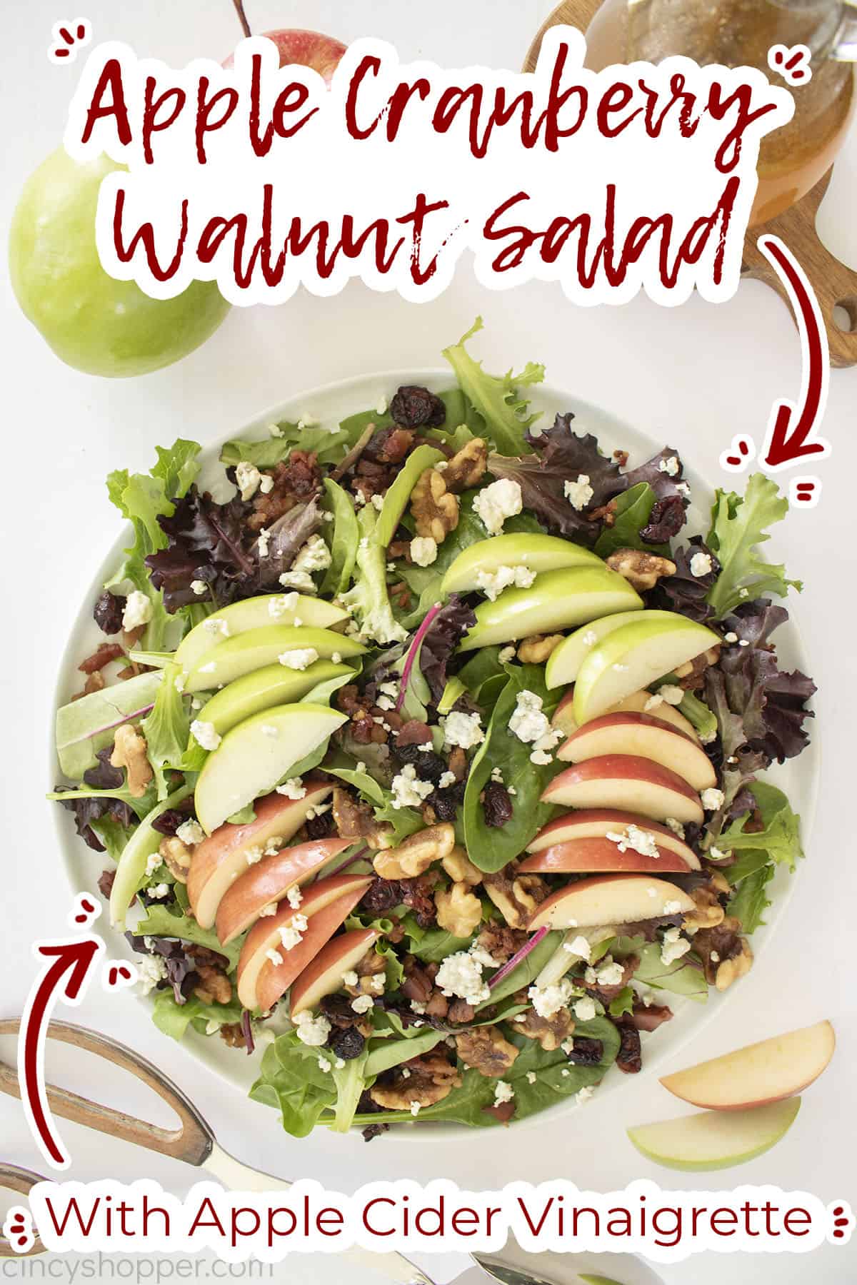 Text on image Apple Salad with Apple Cider Vinaigrette