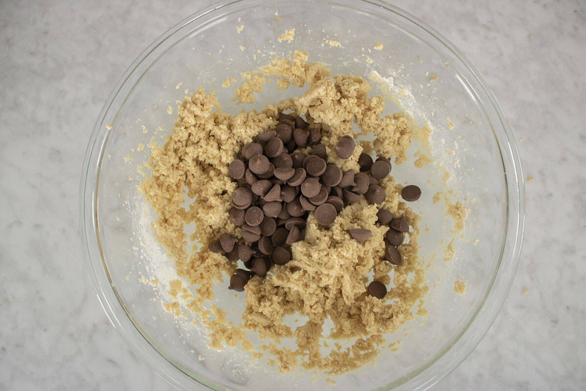 Large Milk Chocolate Chips added to cookie dough.