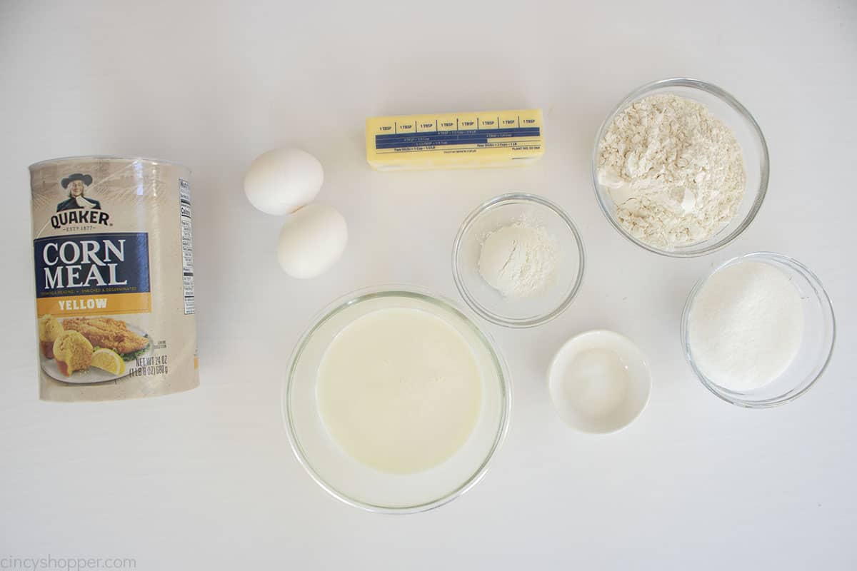 Old Fashioned Cornbread Ingredients.