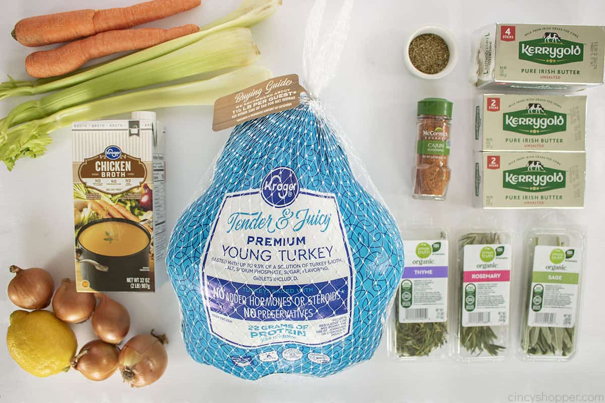 Ingredients for Cajun Turkey