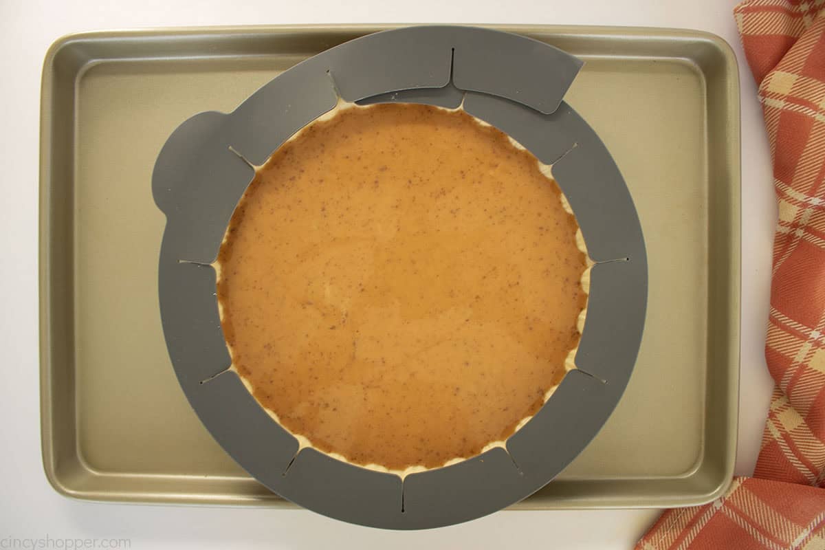 Pie shield on pie.