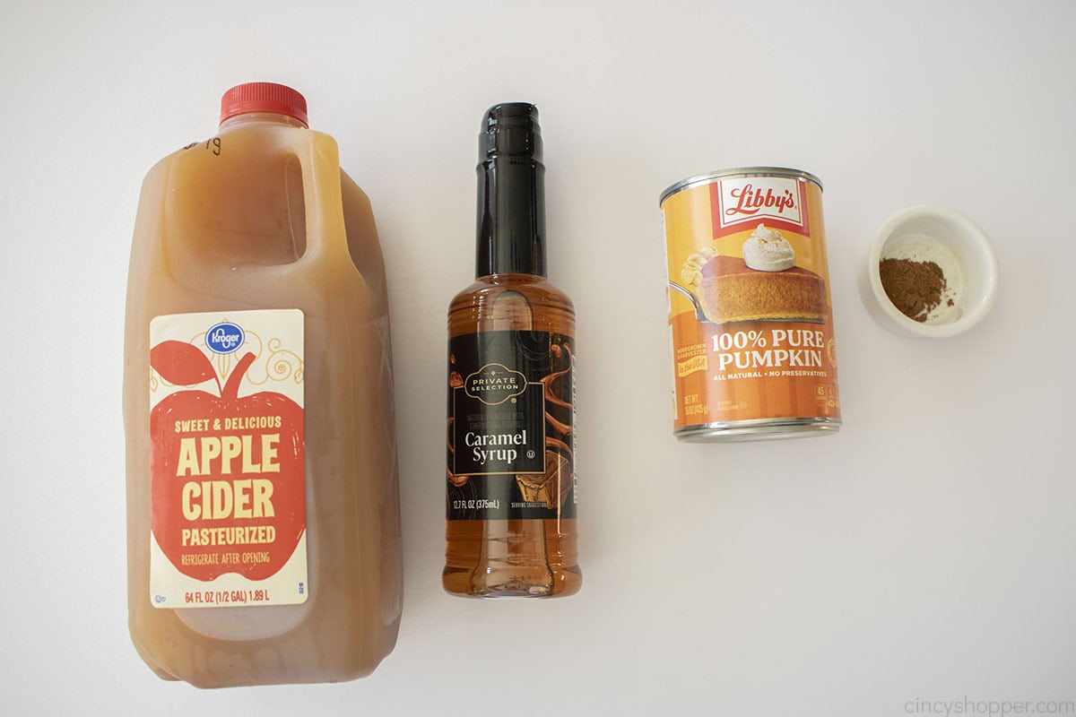 Ingredients for Easy Thanksgiving punch.