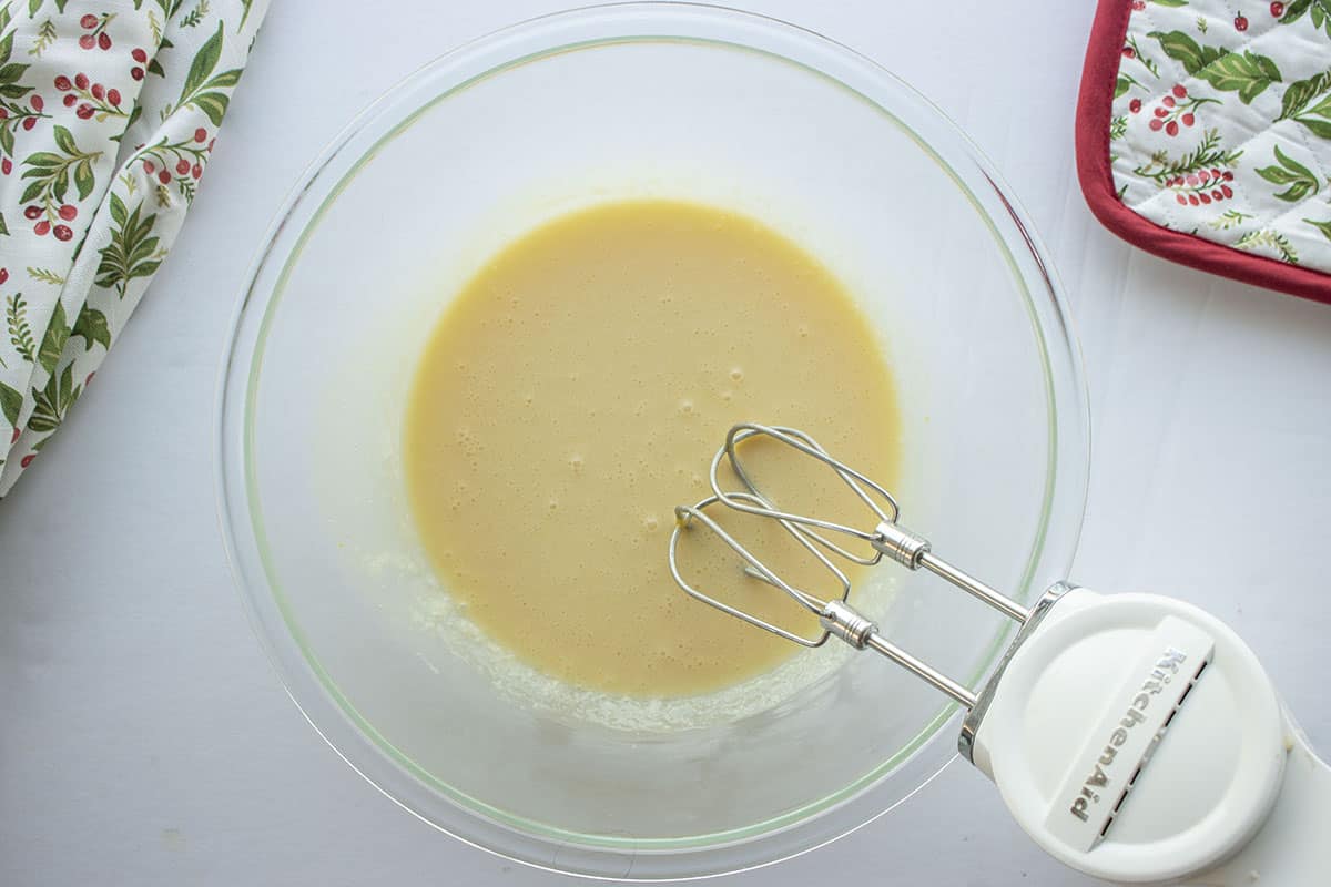 Anise extract added to butter sugar egg mixture.