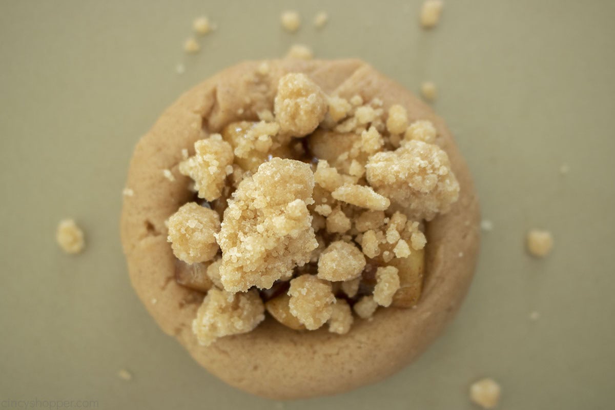 Crumb topping added to apple pie cookie dough.