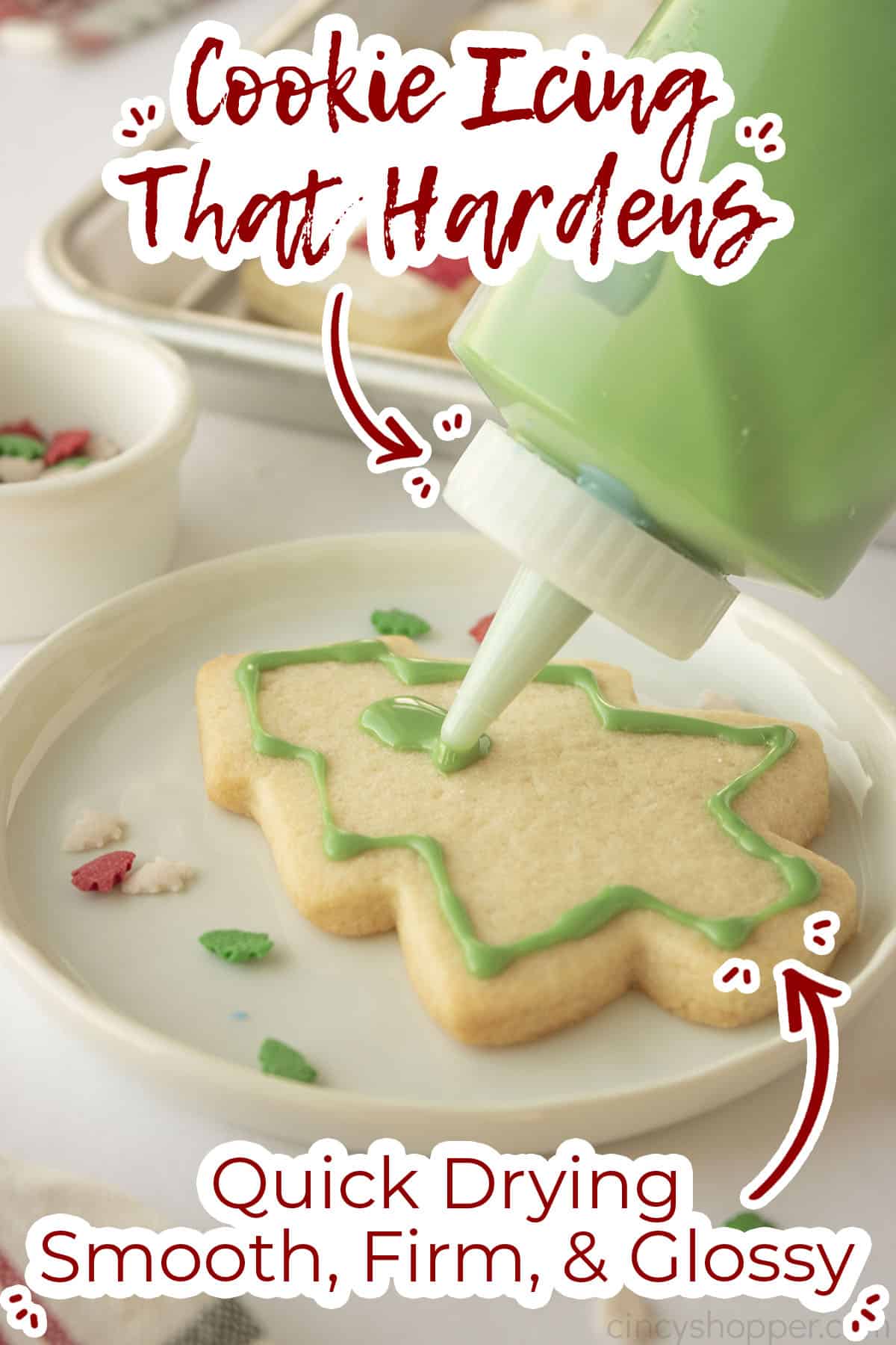 Icing for cookies that hardens with text on image