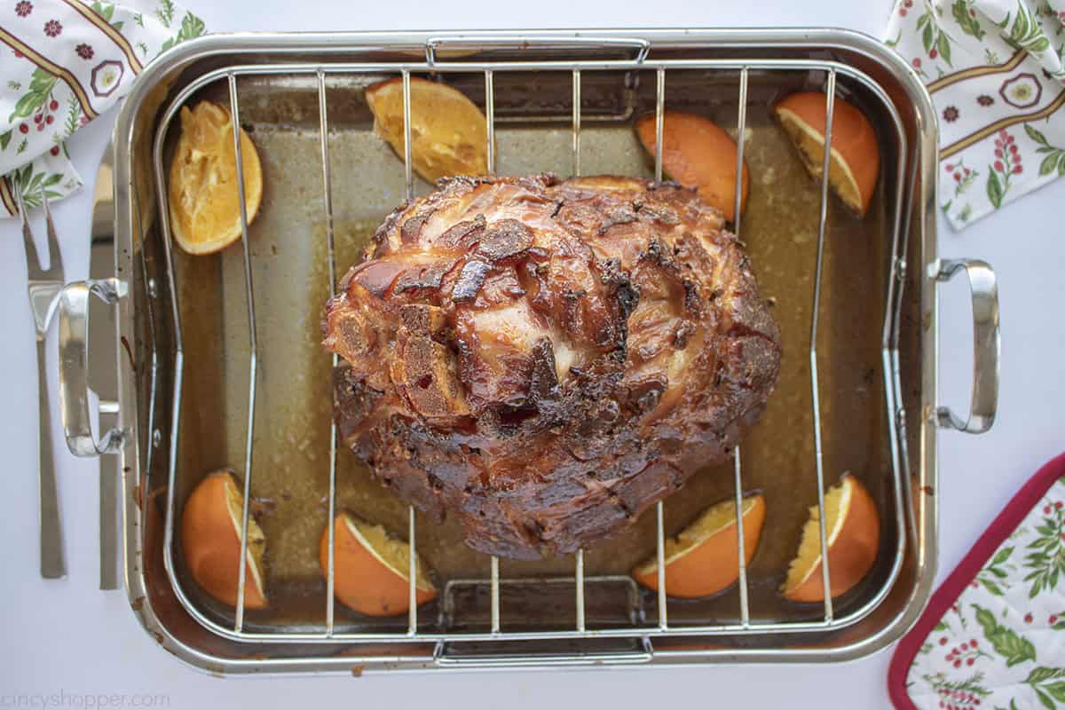 Fresh from the oven Baked Maple Ham.