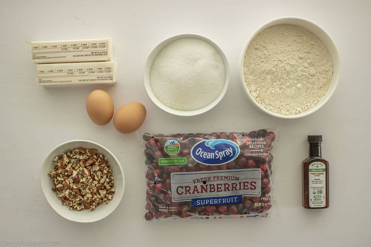 Ingredients to make Nantucket Cranberry Pie
