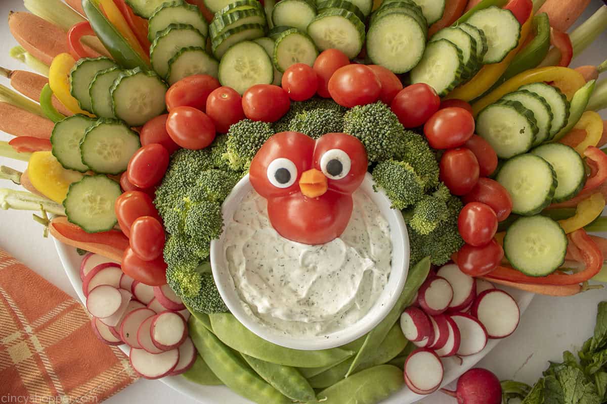 Finished Thanksgiving Turkey platter closeup.