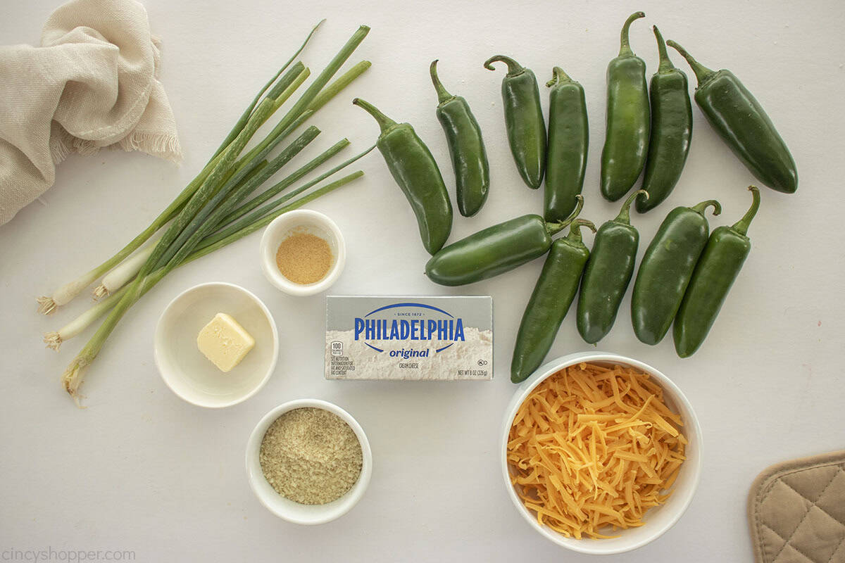 Ingredients to make cream Cheese Jalapeno Popper.