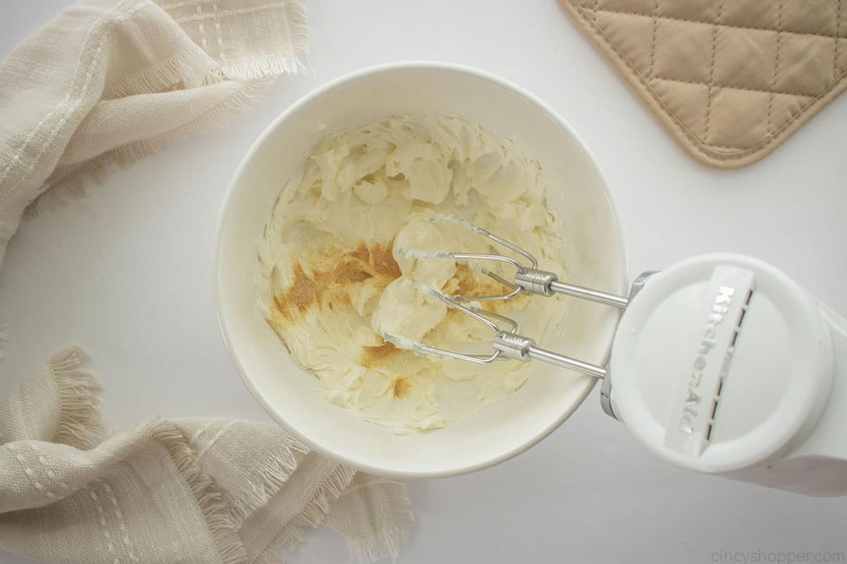 Garlic Powder added to cream cheese.