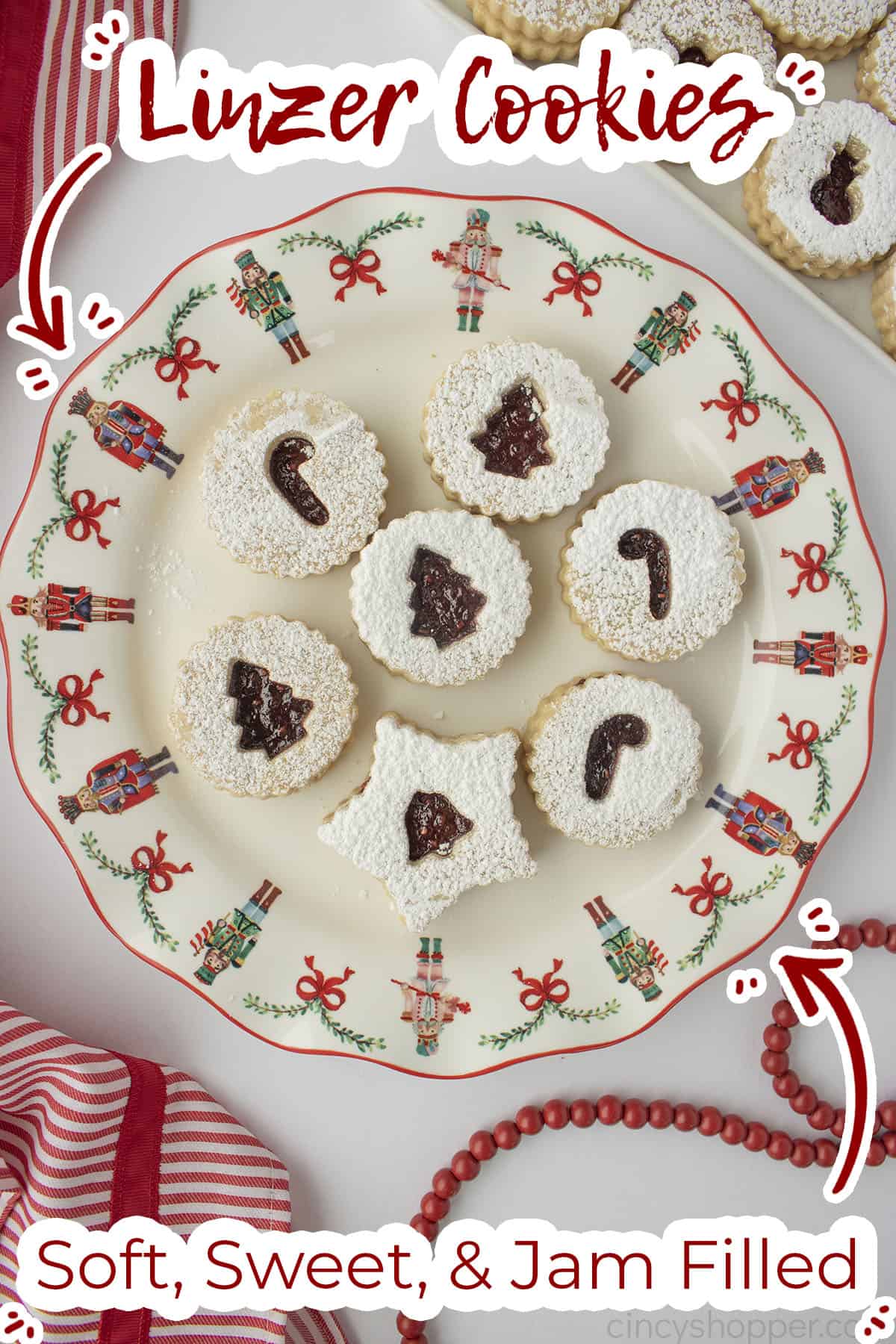 Plate with Old Fashioned Linzer Cookies