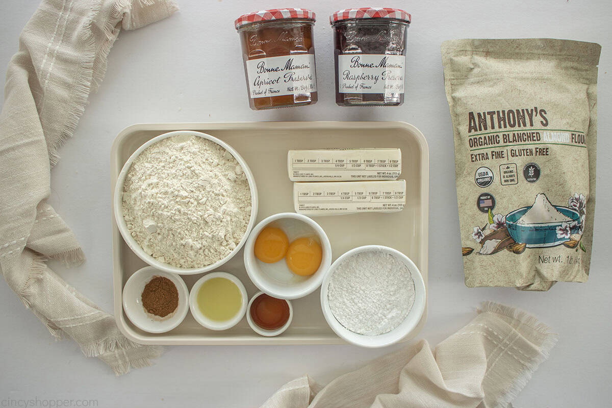 Linzer Cookie Ingredients.