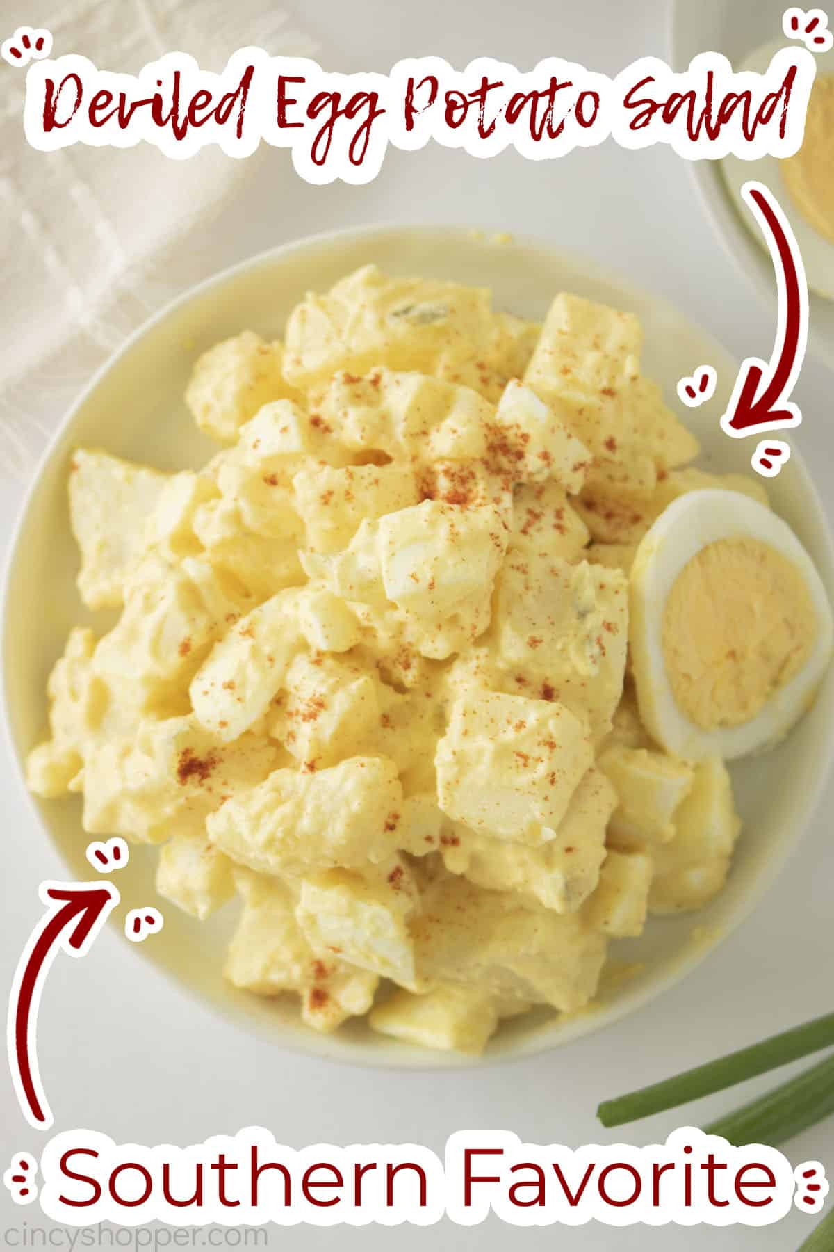 Deviled Egg Potato Salad text on image "Southern Favorite"