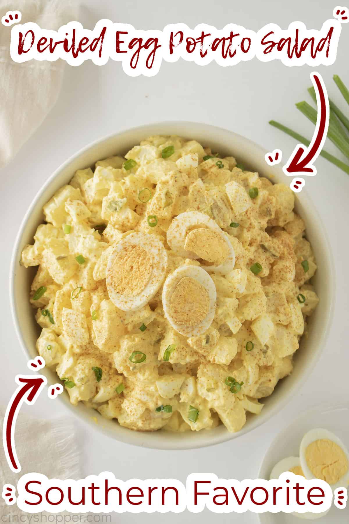 Deviled Egg Potato Salad text on image "Southern Favorite"