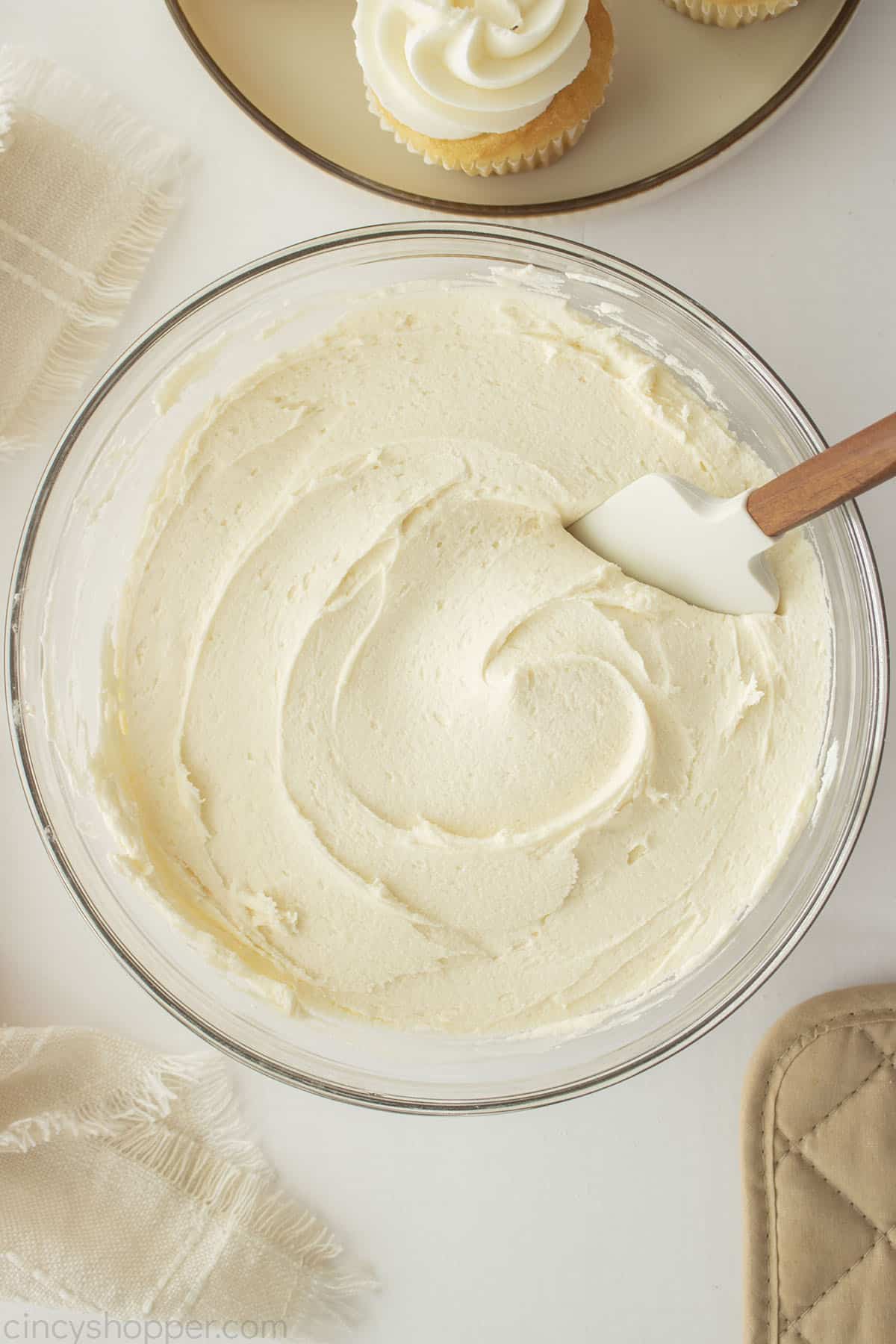 Vanilla Buttercream Frosting in a bowl.