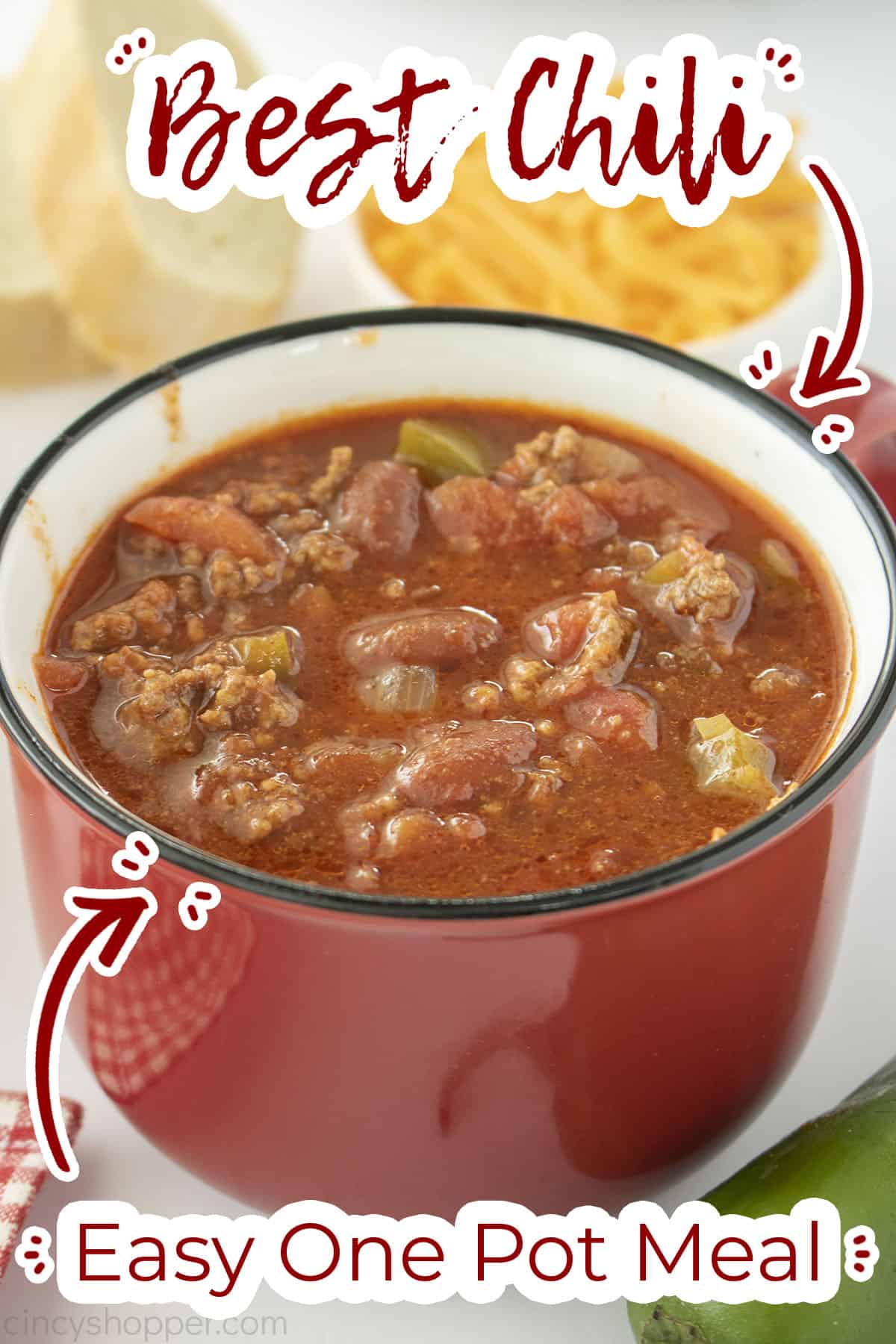 Text on Image Best Chili Easy One Pot Meal