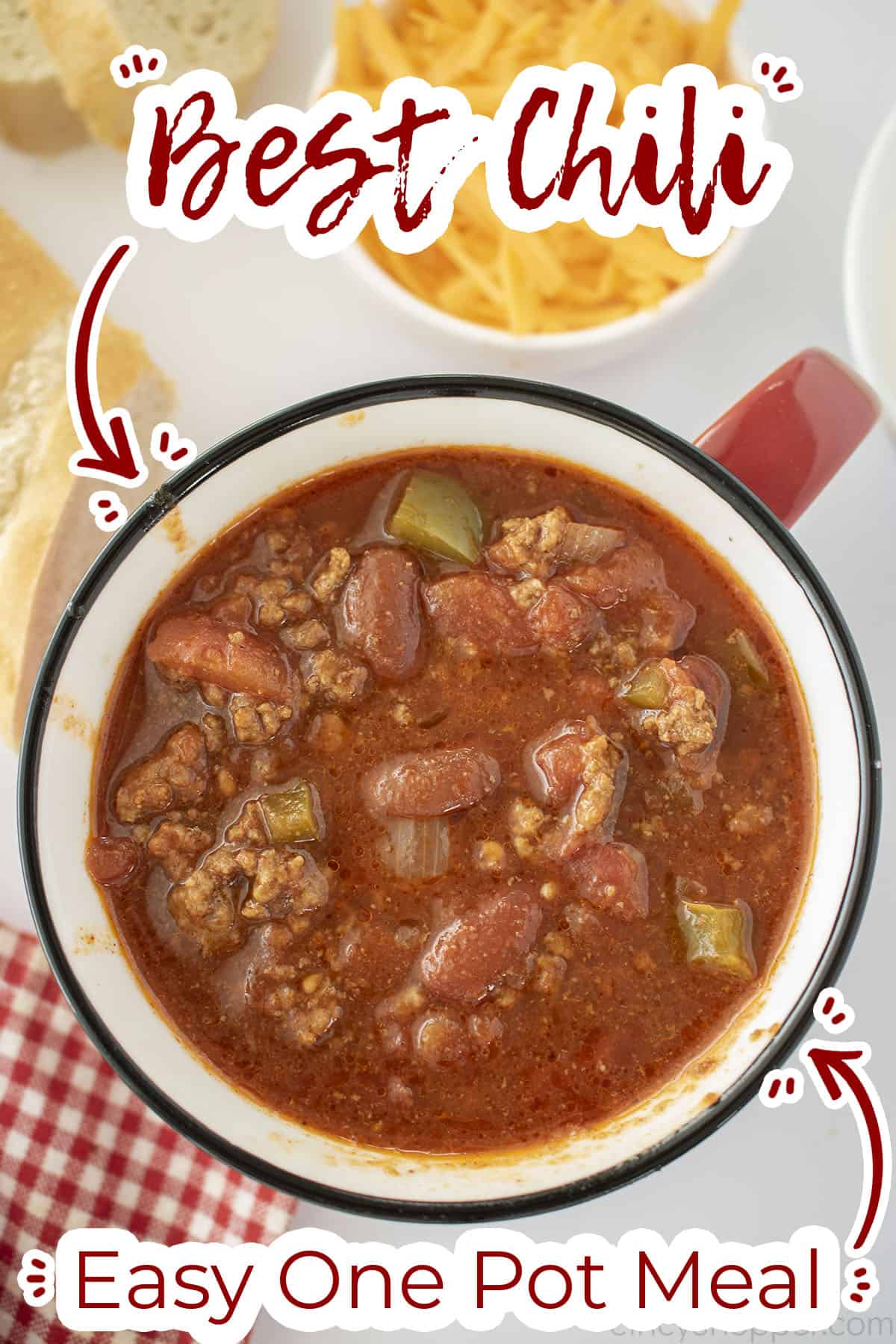 Text on Image Best Chili Easy One Pot Meal