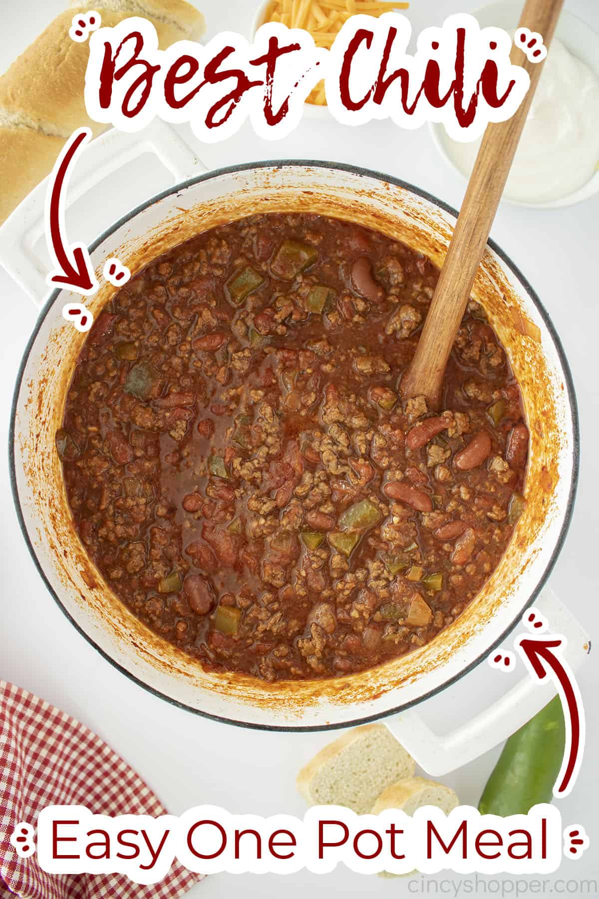 Text on Image Best Chili Easy One Pot Meal